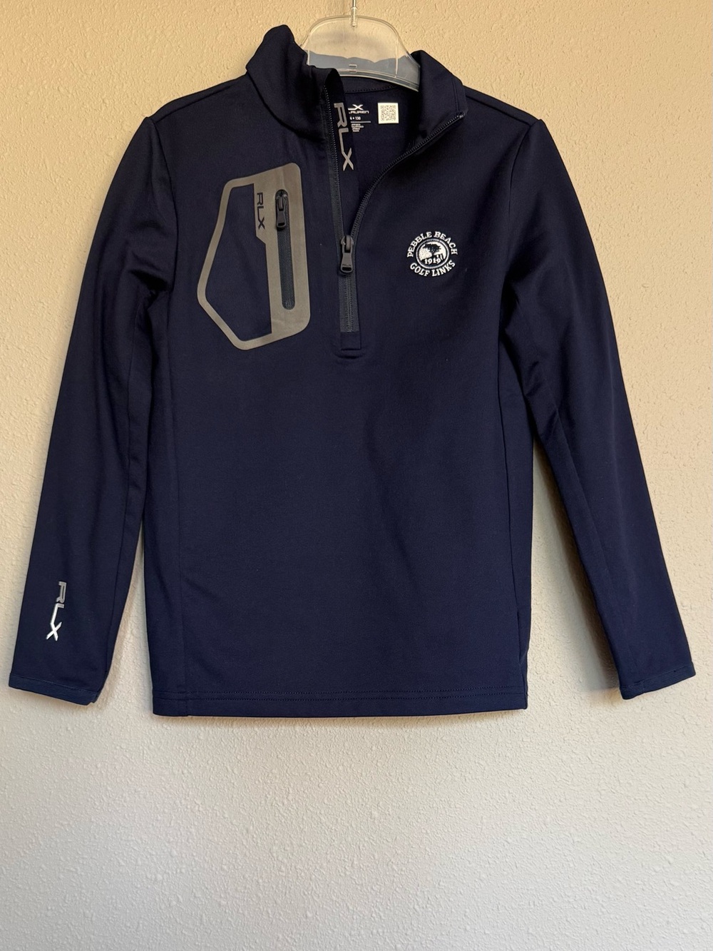 EUC Pebble Beach Ralph Lauren Youth 1/4 Zip | Navy, White Stitching | Size T7